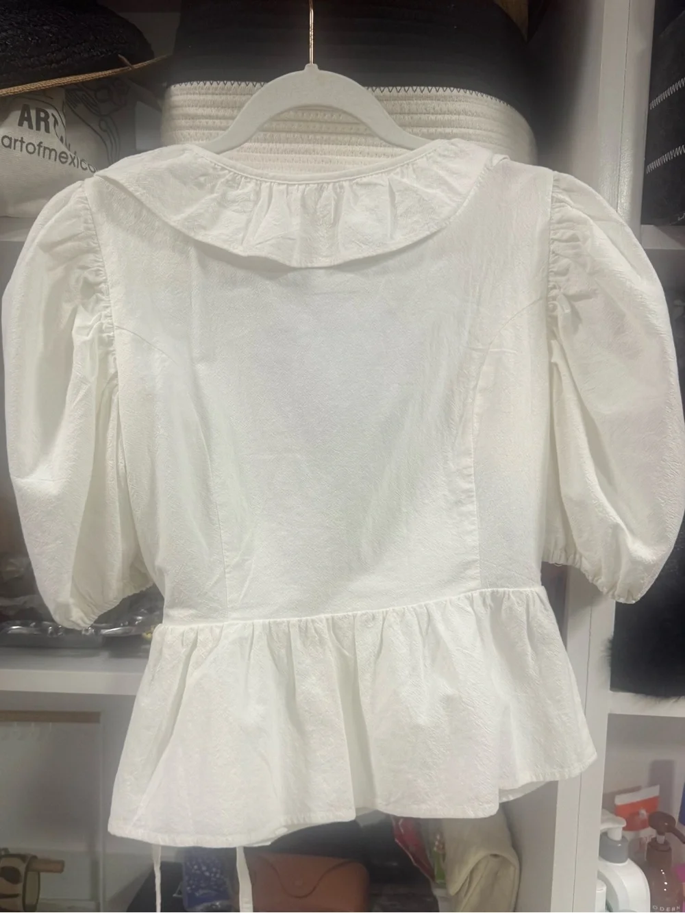 ✨ Boyish By Her “The Romeo” white Wrap Ruffle Top Size Small NWT Style - Picture 4 of 5